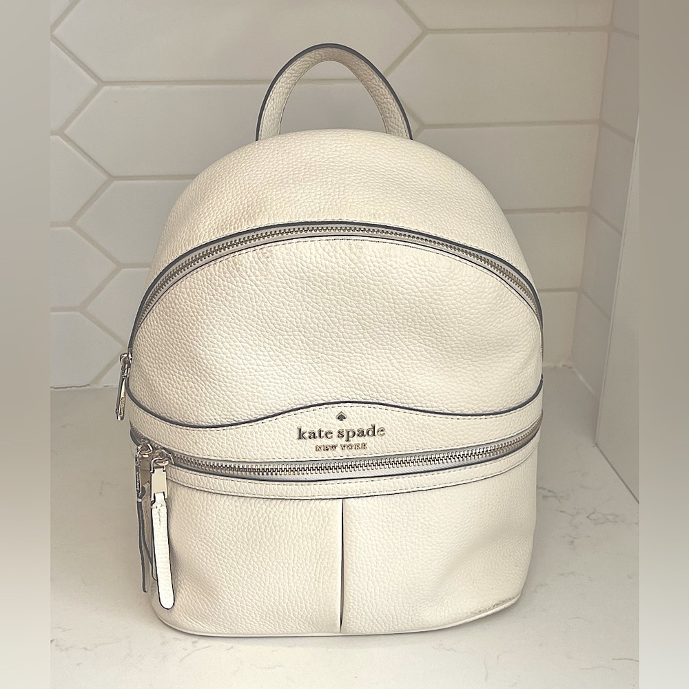 KATE SPADE: Karina Medium Leather Backpack - Ivory